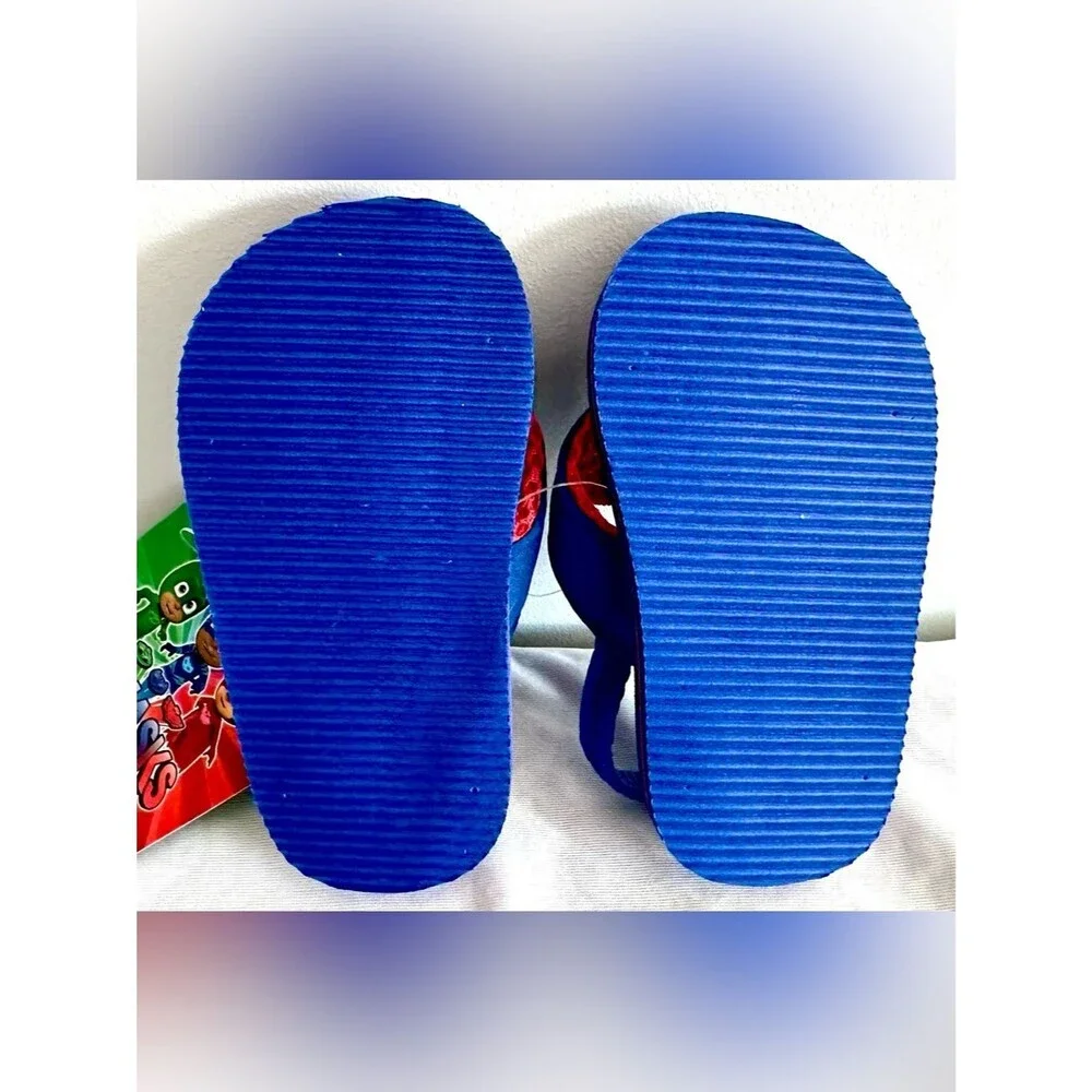 PJ Masks Flip Flops Size 5/6 Toddler Blue Red Catboy Owlette Gekko Sandals NWT